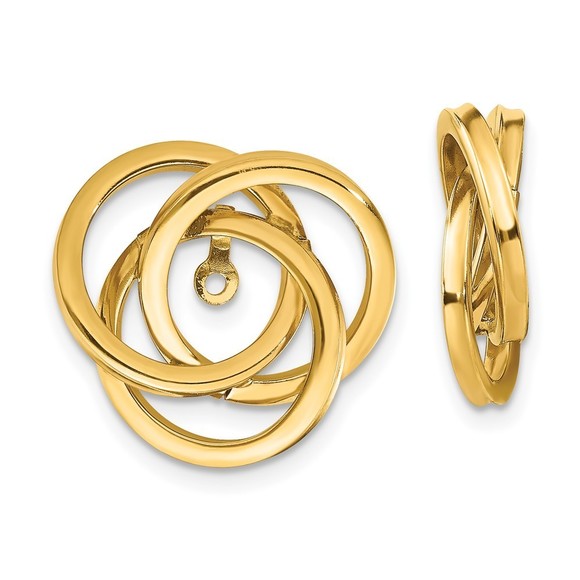 10k Yellow Gold Celtic Love Knot Anniversary Valentine Gift Earring Jackets - Picture 1 of 3